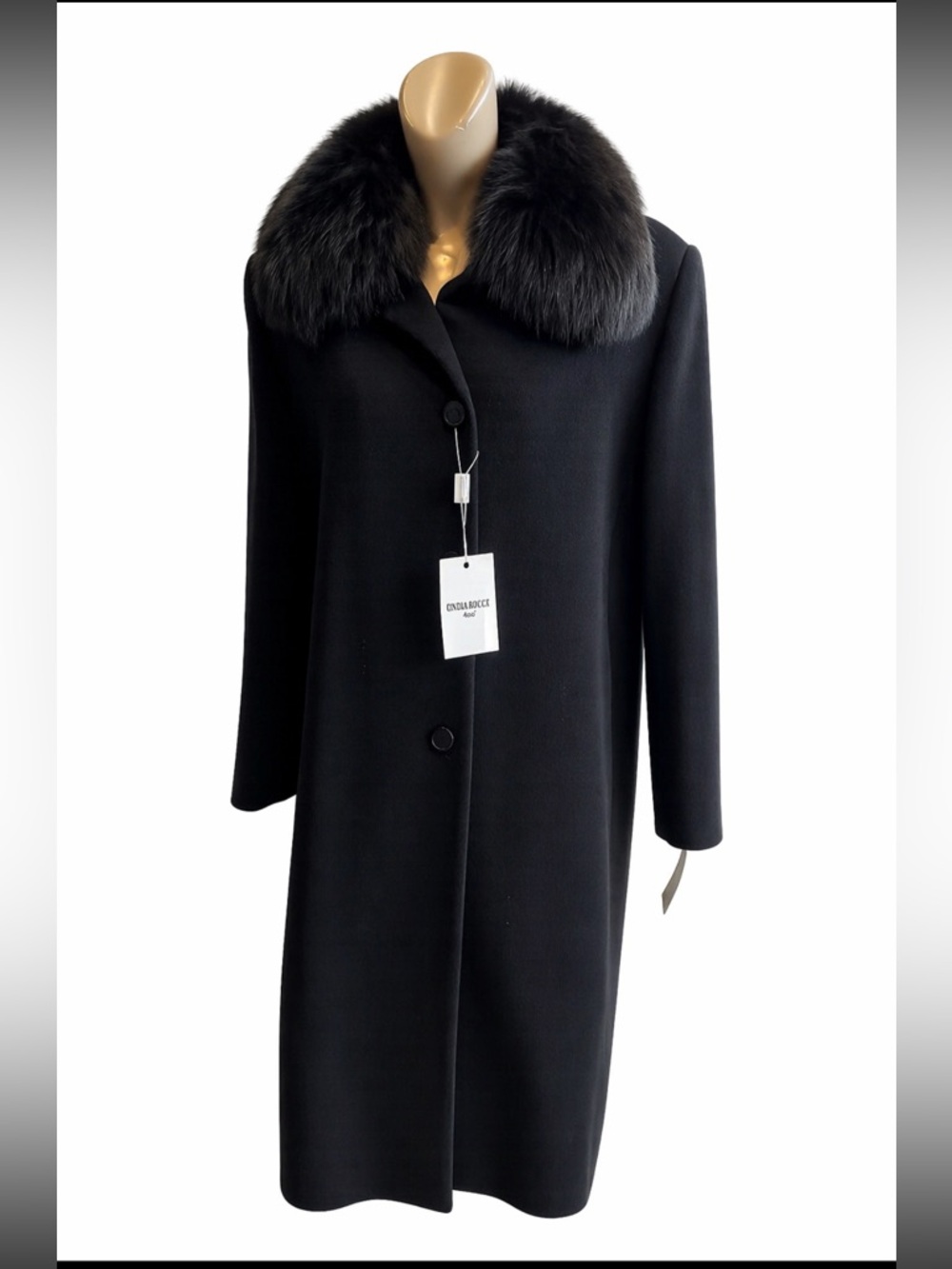 Cinzia Rocca wool coat fur collar as is